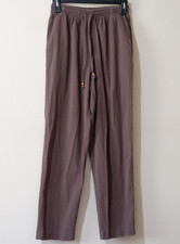Alfred Dunner Textured Pull On Drawstring Pants Women's 8 Brown Straight p89-64