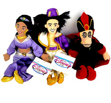Disney Aladdin Jasmine Jafar Lot 3 Bean Bag Plush Dolls Aladin Alladin NWT