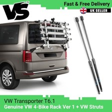 FOR VW T6.1 TRANSPORTER 19> GENUINE 4 BIKE TAILGATE BIKE RACK & 1200N GAS STRUTS