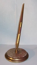 Vintage Mid Century Modern Park Sherman Pink Confetti Desk Holder and Pen Set