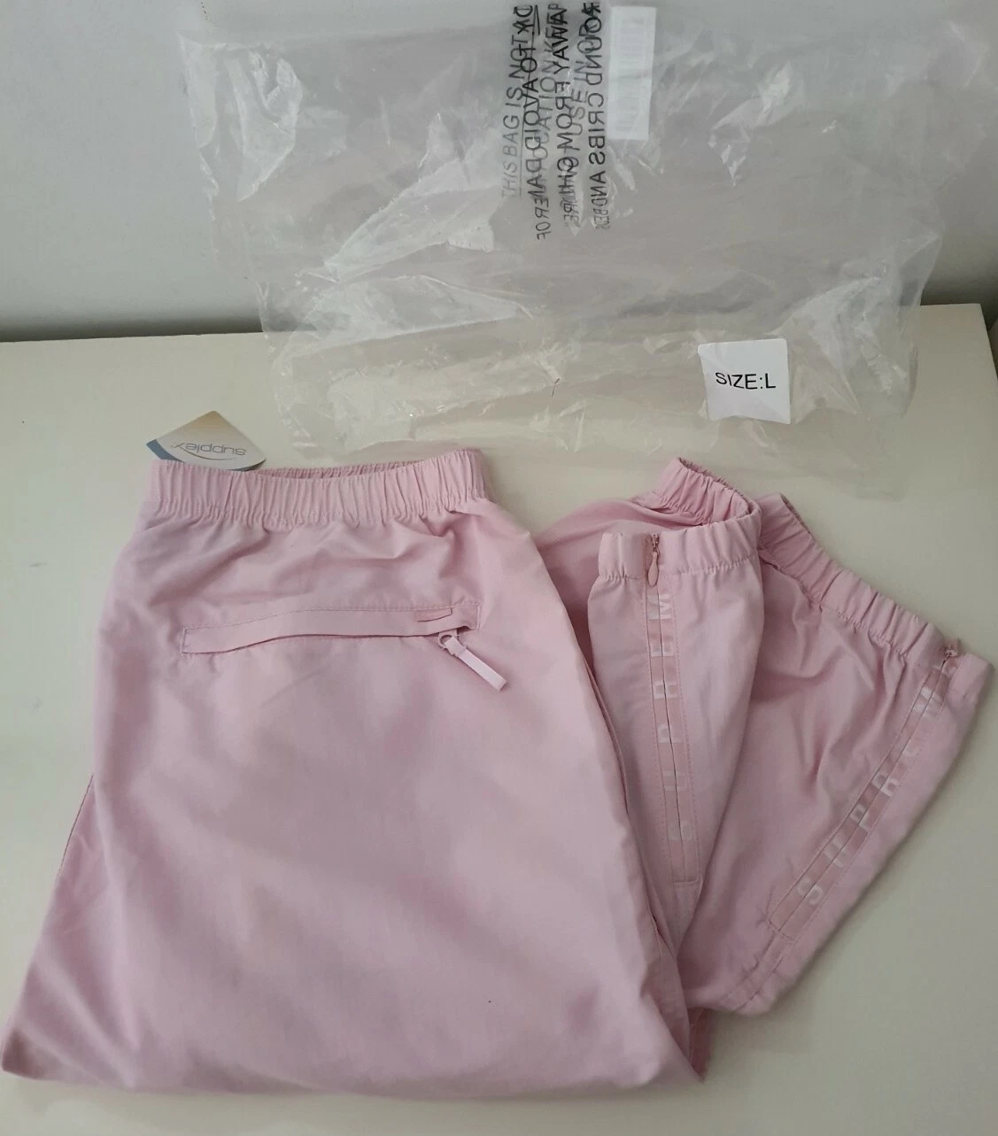 FW21 Supreme Warm Up pants pale pink track pant L large trousers Supplex New