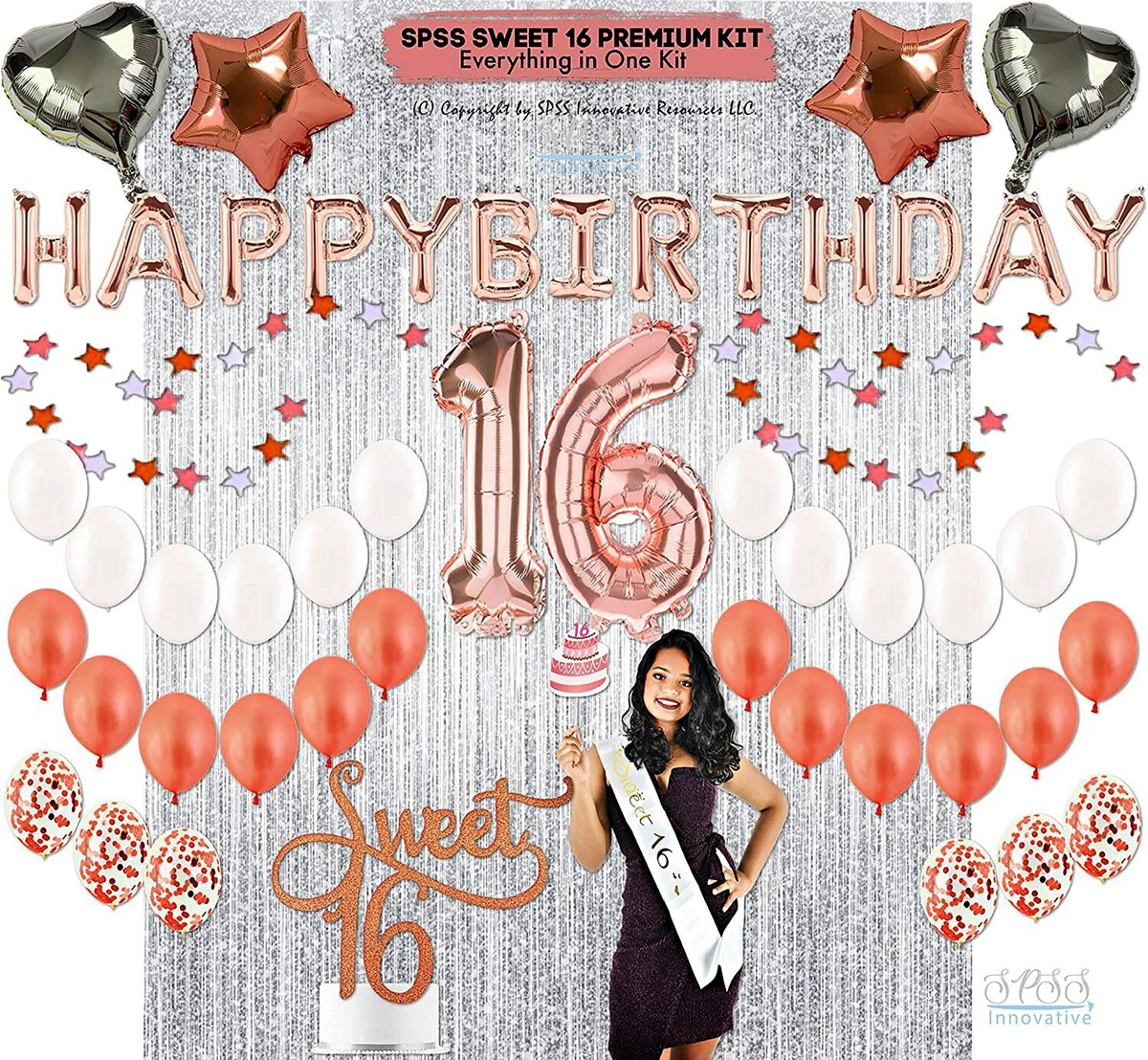 16 Yr Girl Birthday Decorations Girl 16th Birthday Rose Gold by