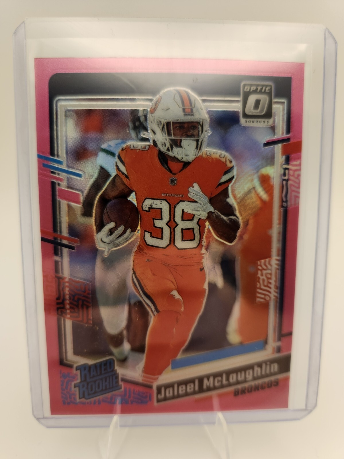2023 Panini Donruss Optic - Rated Rookie Jaleel McLaughlin #232 Pink Prizm (RC)