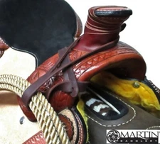 Lariat Rope Holder Easy Loop Strap 28" Soft Latigo Leather by Martin Saddlery