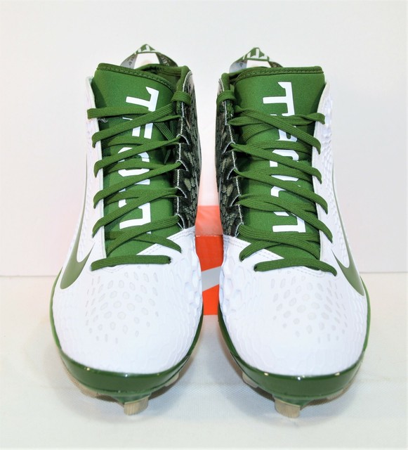 Nike Force Zoom Mike Trout 5 White & Green Baseball Cleats Sz 15 NEW