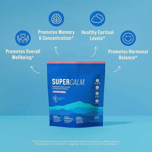 Supercalm Powdered Drink Mix Supplements Relaxation & Focus No Sugar 100g - Picture 8 of 10