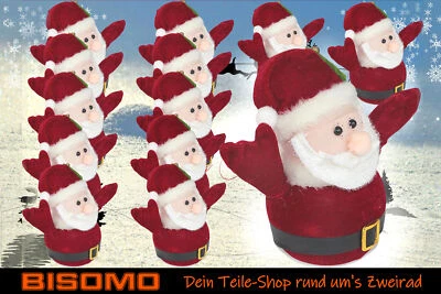 BISOMO 12x Weihnachtsmann Santa Clause X-mas Weihnachtsdeko Figur Deko B-Ware
