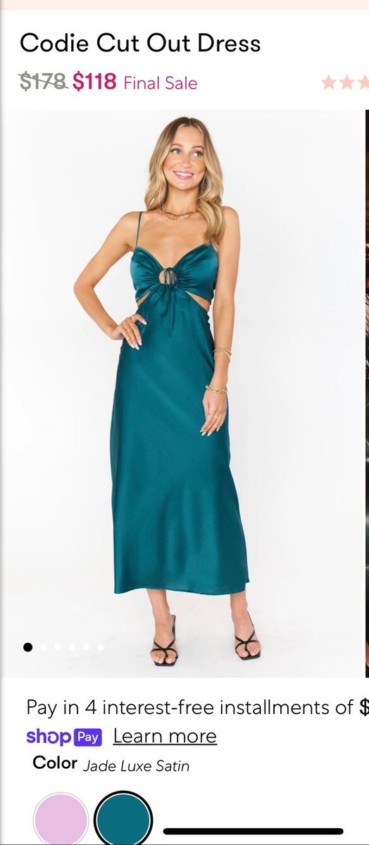 show me your mumu cut out dress Codie Dress, Size XL, Jade Luxe Satin Eloise cutout Color:BLACK/BLACK 2026 prom trends POV: Testing every backless Looking for your bridal