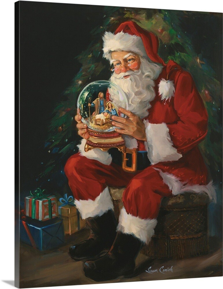 Santa Believes Canvas Wall Art Print, Christmas Home Decor eBay