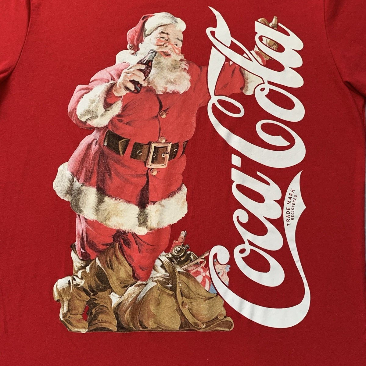 Vintage Style Coca Cola Santa Claus Shirt Size S Graphic Tee 