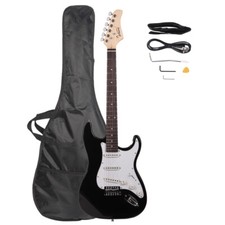 Single Single Pickup Rosewood Fingerboard Black White Guard ST Electric Guitar