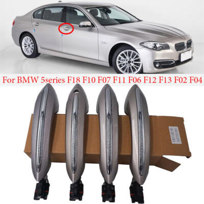 4-Piece Black Comfort Access LED Door Handle Set For BMW F10 F01 F02 F06 F11 F18