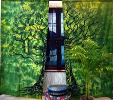 Tree Of Life Door Window Curtains Drape Panel Hippie Valances Throw Tapestries