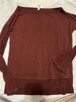 Athleta Studio Barre Long Sleeve Burnt Orange Women's Medium