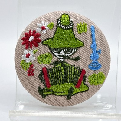 Snufkin Moomin Embroidered Floral Pin Badge Button Anime Japan