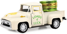 St Patricks Truck Decor White Metal Car with Gold Green Coin St Patrick S Day De