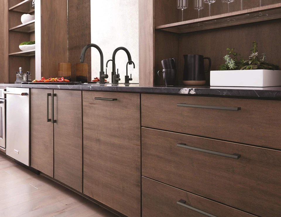 Amerock | Cabinet Pull | Matte Black | 8-13/16 inch (224 mm) Center-to-Center... - Image 2 of 4