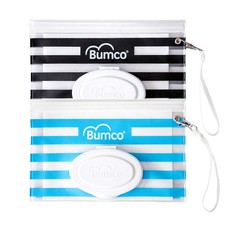 BUMCO Airtight Wipes Dispenser Reusable Refillable Pouch Diaper Bag Travel Blue