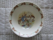 Vtg Royal Doulton BUNNYKINS 6" Childs Bowl Bedtime Story English Fine Bone China