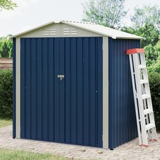 6x4 FT Outdoor Metal Storage Shed with Apex Roof Waterproof Garden Tool Storage