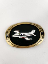 Cessna Business liner Brass Aviation Airplane Plane Vintage 80s Belt Buckle