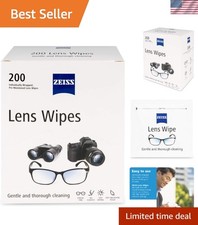 Ultra-Soft Lens Cleaning Wipes, 200 Count - Safe for All Lenses, Non-Abrasive