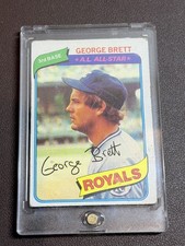 1980 Topps - George Brett #450 - Autographed/ Signed Kansas City Royals
