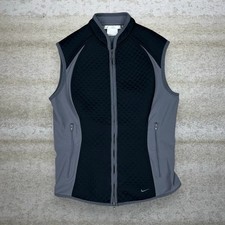 Vintage Y2K Nike Golf Vest Womens XS Grey Black Polyester Full Zip