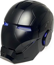 Autoking Full Black Iron Man MK5 Helmet Voice Activated Electronic Cosplay Mask