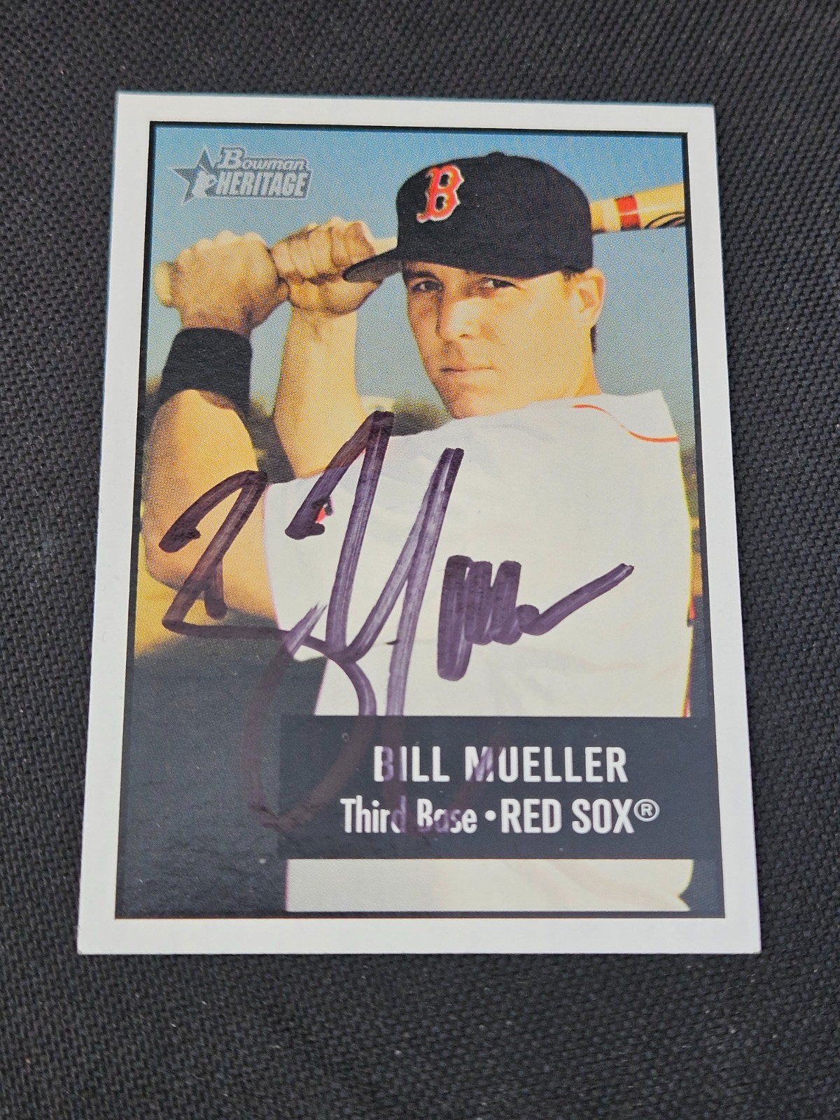 2003 Bowman Heritage BILL MUELLER Red Sox In-Person Signed Autographed AUTO