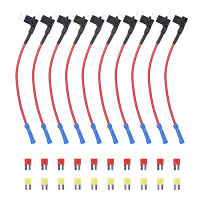 FT4-10 10 Pack 12V Car Add-A-Circuit Fuse Tap Adapter ACZ Blade Fuse/Micro 2 Fus