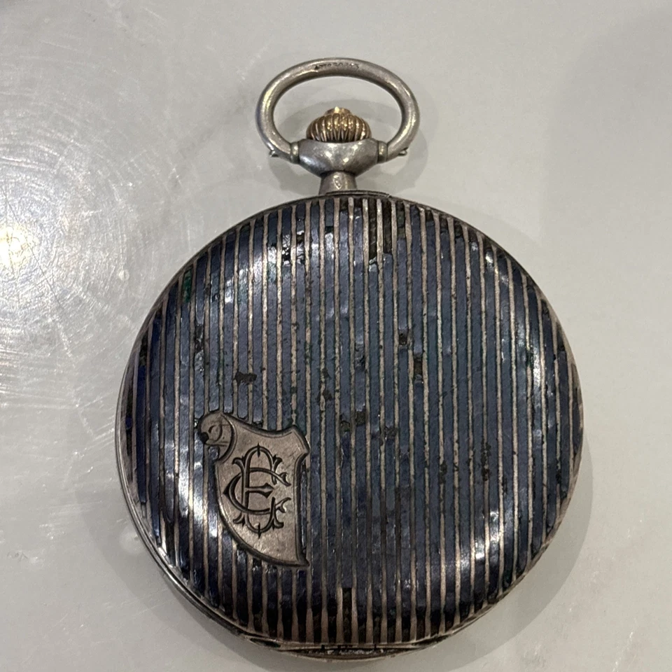 Ancienne montre argent gousset homme savonnette oméga - Photo 4/4