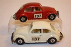 Two Vintage 1968 Matchbox Lesney VW Volkswagen Beetle 1500 Saloon #15 Bugs Cars