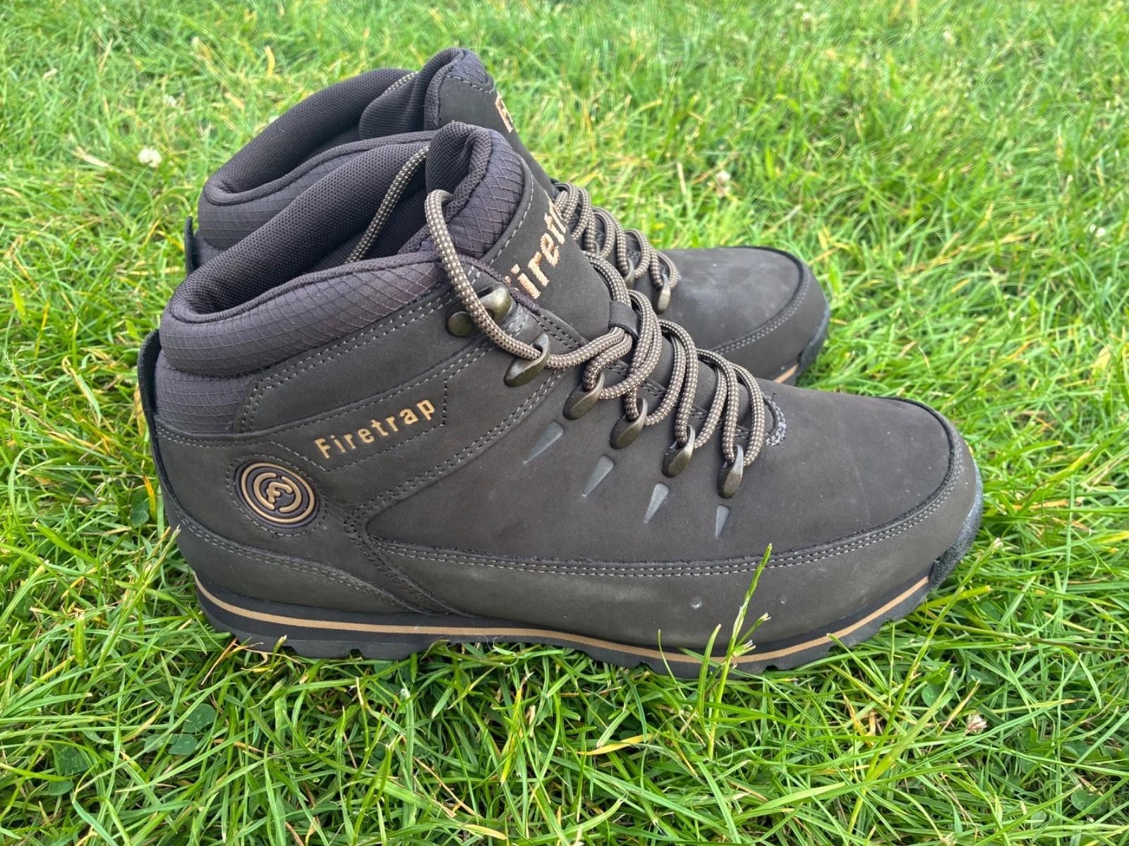 Firetrap Rhino Brown Leather Work Hiking Boots UK 10.5 EU 44.5 Lace Up