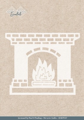 Find It Trading Card Deco Essentials Stencil-Fireplace A5,Glowing Christmas 5A00