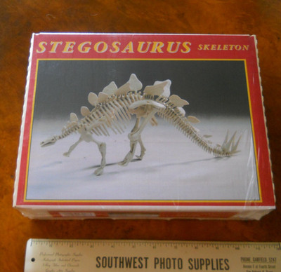 GLENCOE STEGOSAURUS SKELETON PLASTIC MODEL KIT (NEW IN BOX)