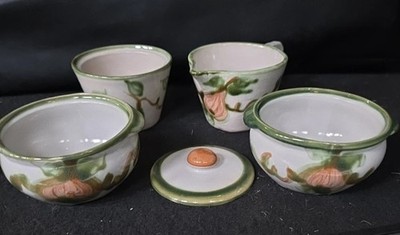 5 John B Taylor Louisville Stoneware Harvest Pear Creamer Sugar Bowl Lid 2 Baker