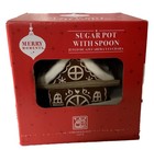 ALDI Gingerbread House Sugar Bowl Pot W Spoon Merry Moments Christmas Decor