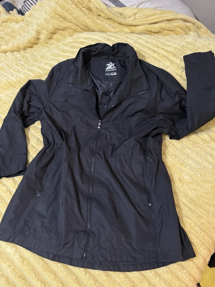 Abrigo chaqueta larga negra para mujer ZeroXposur Casandra Rain Shell talla XXL Foto 2 de 4