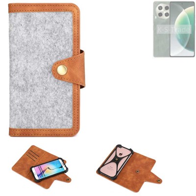 Filzhülle für Tecno Camon 30 4G Handy-Tasche hellgrau