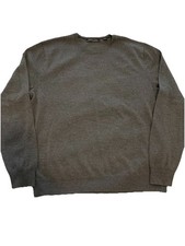 Saks Fifth Avenue Merino Wool Men's XL Sweater Classic Light Weight Gray
