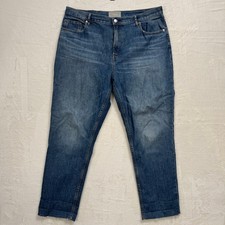 Everlane The Cheeky Jean Womens 33 Regular Straight High Rise Raw Hem Stretch