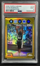 DAVID ROBINSON PSA 9 2008-09 TOPPS CHROME #173 GOLD REFRACTOR 15/50 SPURS