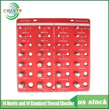 Nut and Bolt Thread Checker 28 Thread Identifier 14 Metric & 14 Standard Size