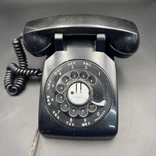 Western Electric Bell System Rotary Phone Model #500DM Black Vintage On Sale