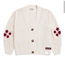 Taylor Swift Red Stars Taylor's Version Authentic Cardigan Size M/L Cable Knit