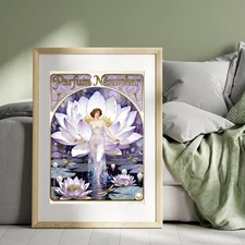 Art Nouveau Water Lily Poster | Parfum Nénuphar Printable Home Decor Art