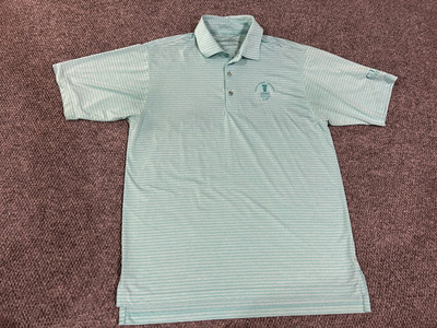 Bobby Jones Golf Polo Shirt Mens Large green  Striped XH2O Stretch performance