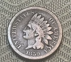 1859 Indian Head Cent, 1st Year Issue. (G) Good Condition