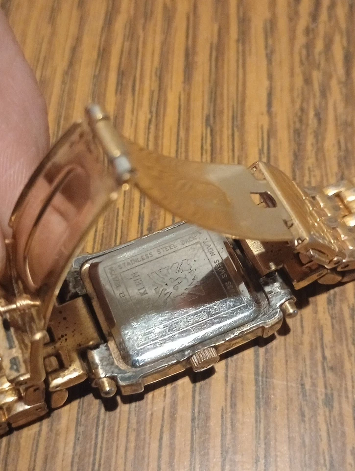 Anne Klein Diamond Swiss Mother Of Pearl Gold Tone Tank Ladies Elegant Watch - Image 2 of 2